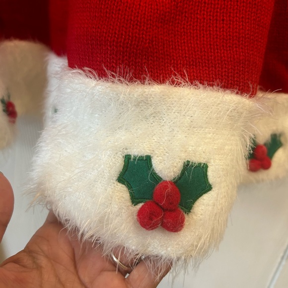 Mrs Claus Santa Ugly Christmas Red Sweater Dress w/detachable hat Size XL - Picture 6 of 11